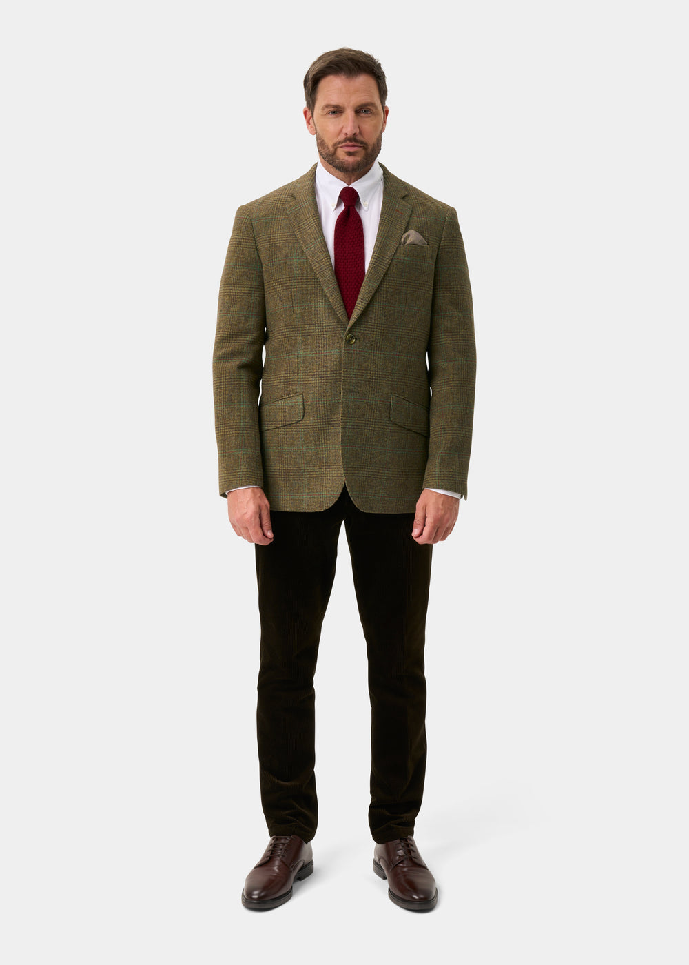 Surrey Men's Tweed Water Repellent Lined Blazer in Marsh  -  Regular Fit