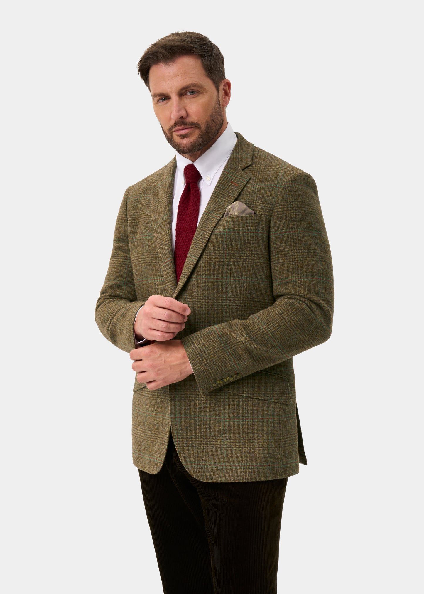 Surrey Men's Tweed Water Repellent Lined Blazer in Marsh  -  Regular Fit