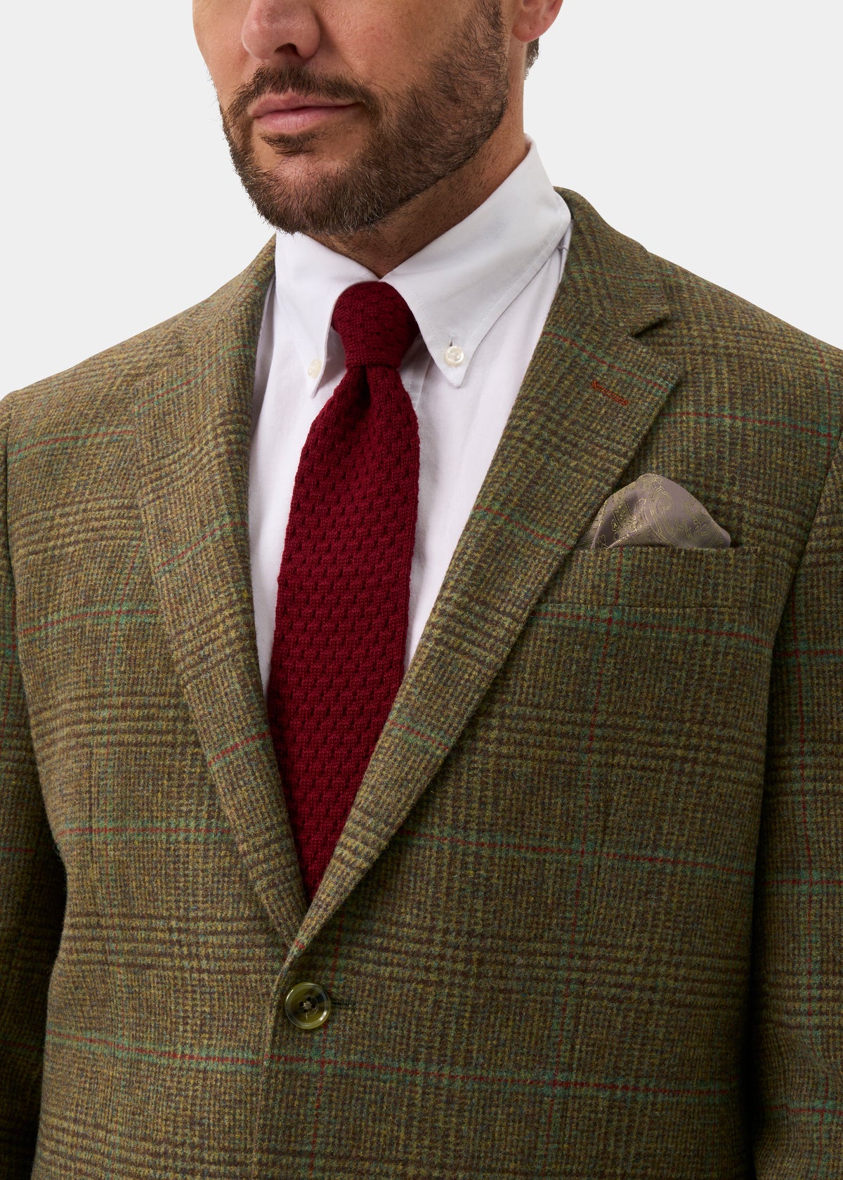 Surrey Men's Tweed Water Repellent Lined Blazer in Marsh  -  Regular Fit