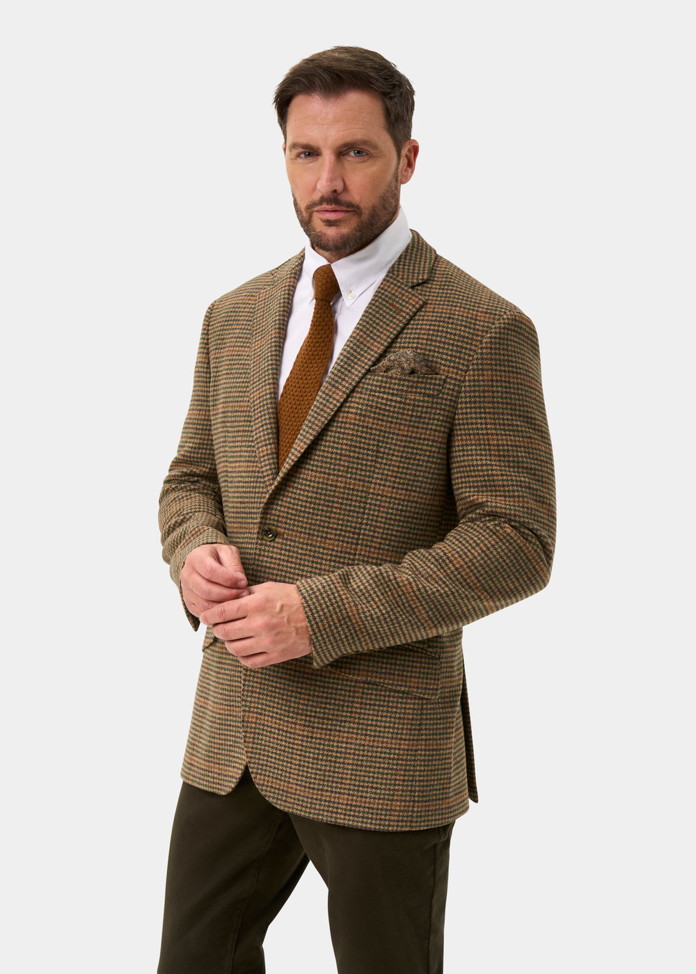 Surrey Tweed Lined Blazer In Sycamore - Regular Fit