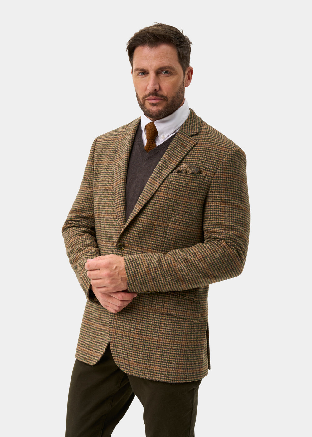 Surrey Tweed Lined Blazer In Sycamore - Regular Fit