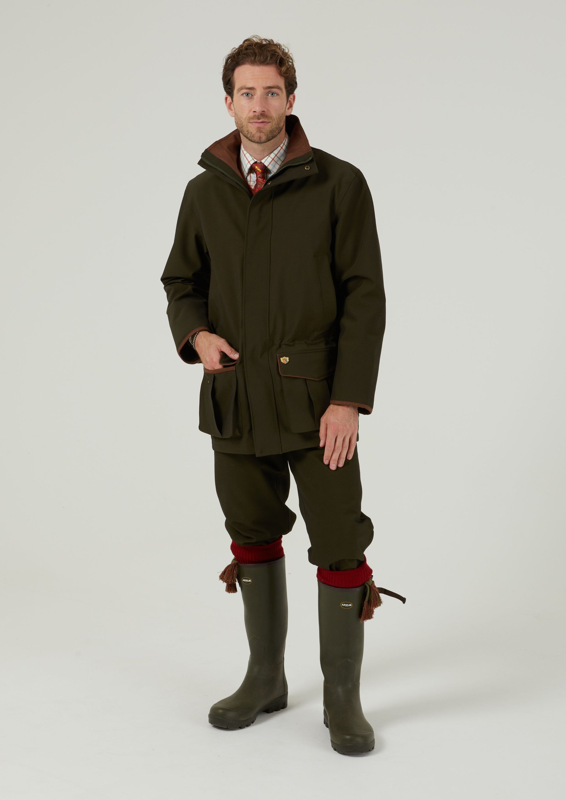 Stancombe Men's Waterproof Coat In Olive
