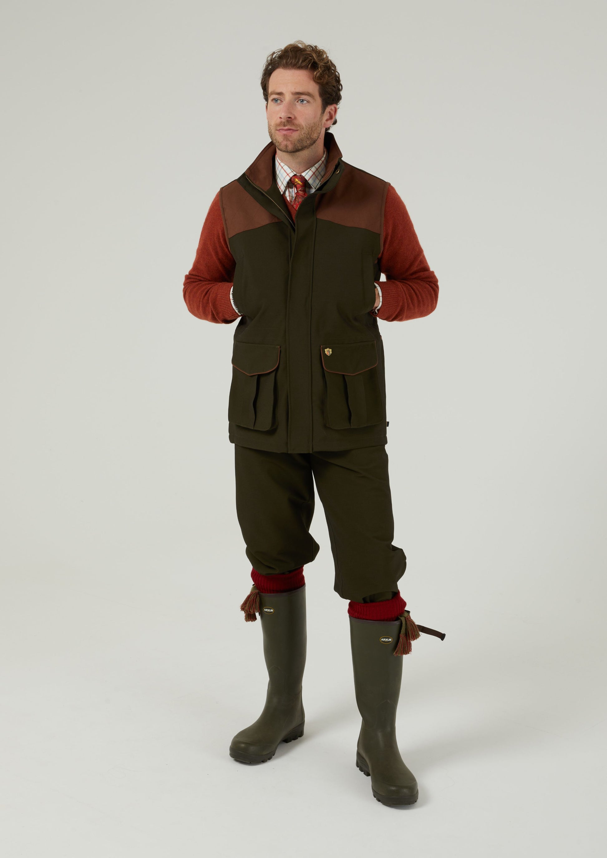 Stancombe Men's Waterproof Waistcoat In Olive