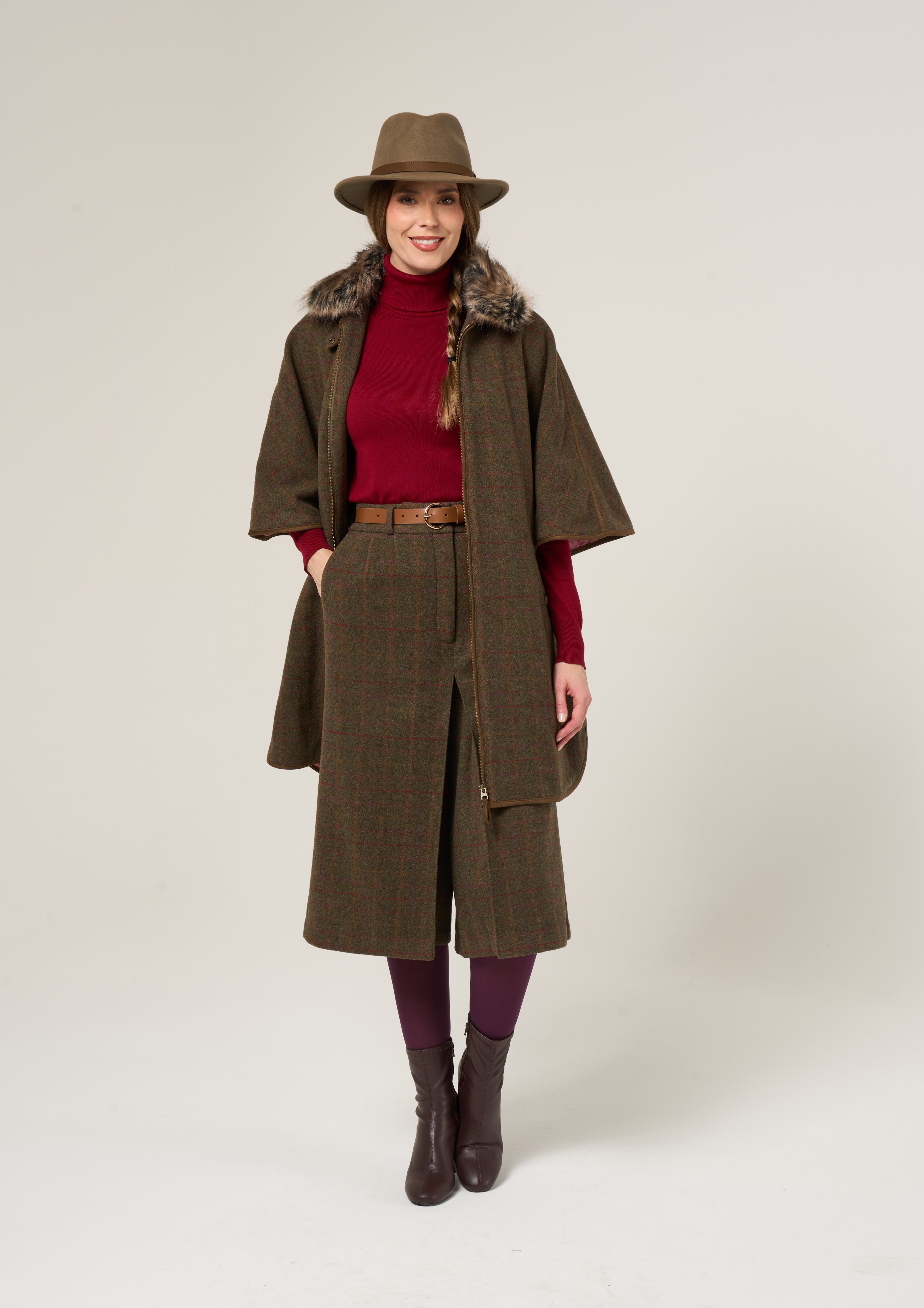 Surrey Ladies Tweed Water Repellent Cape In Hemlock Regular Fit surrey-ladies-tweed-water-repellent-cape-in-hemlock-regular-fit