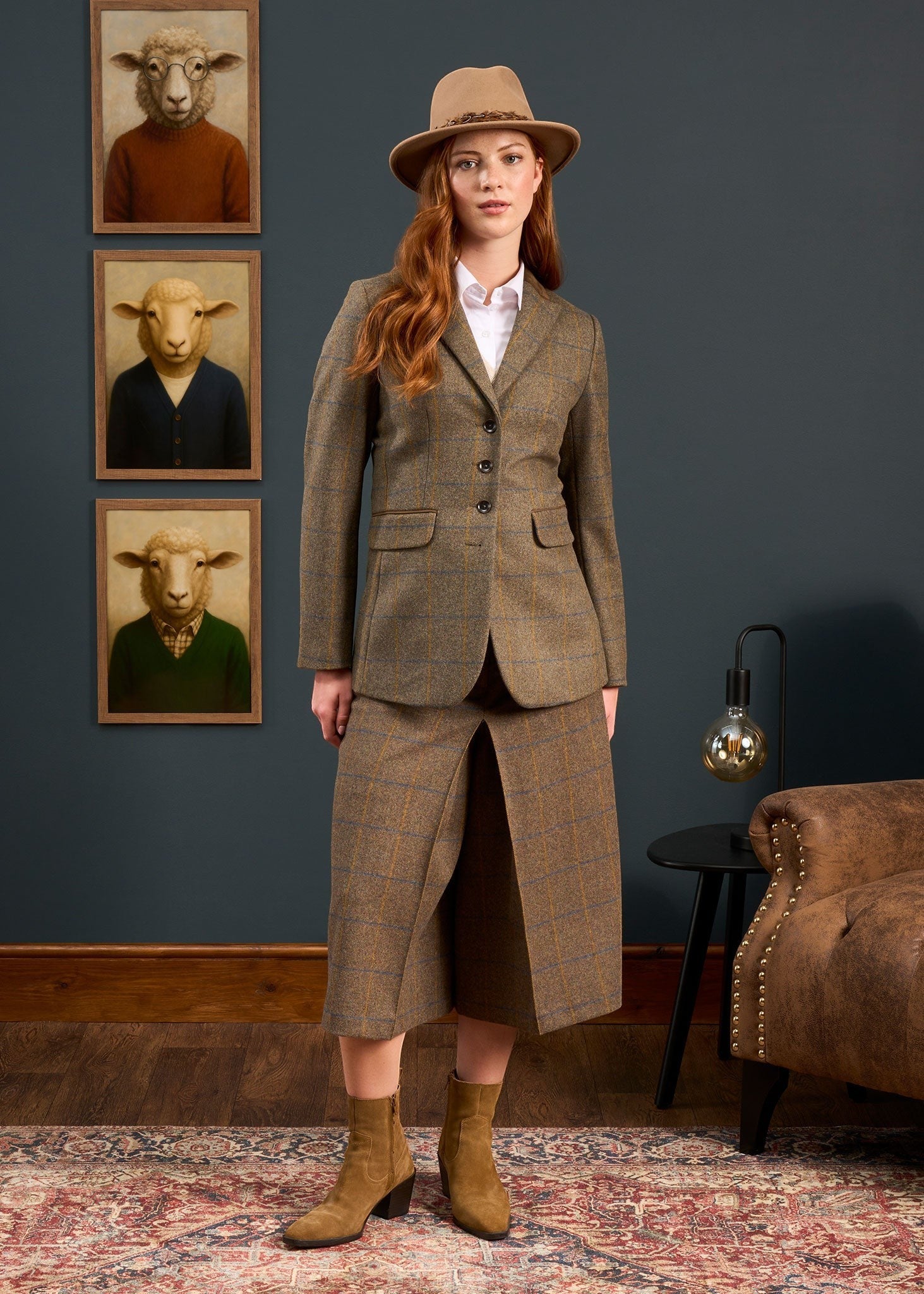 Surrey Ladies Tweed Water Repellent Culottes in Seabrook - Regular