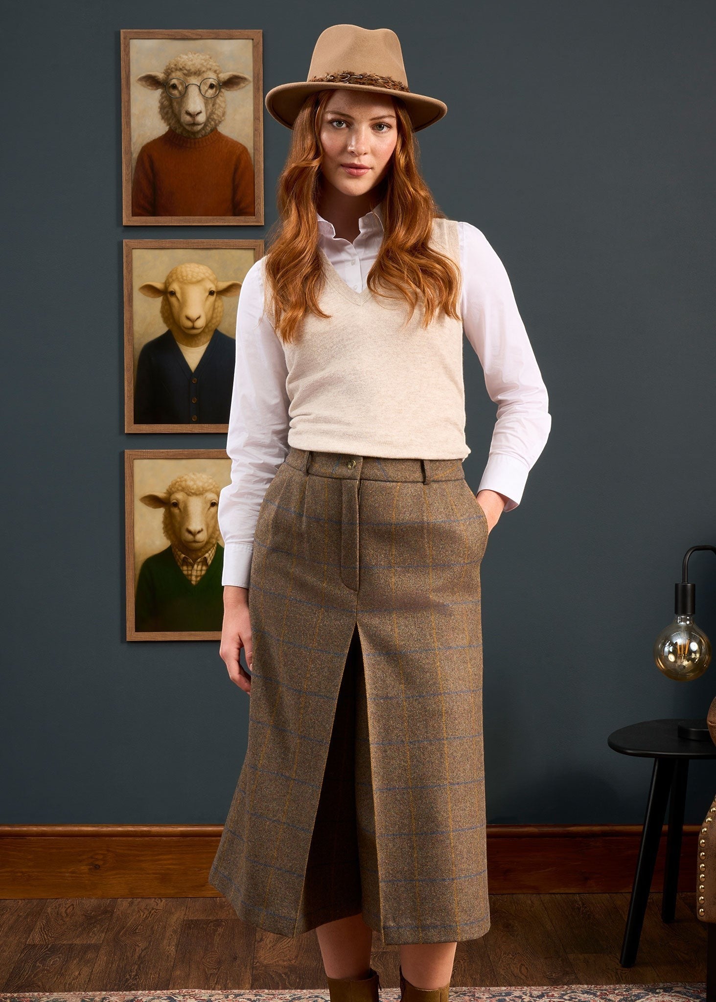 Surrey Ladies Tweed Water Repellent Culottes in Seabrook - Regular