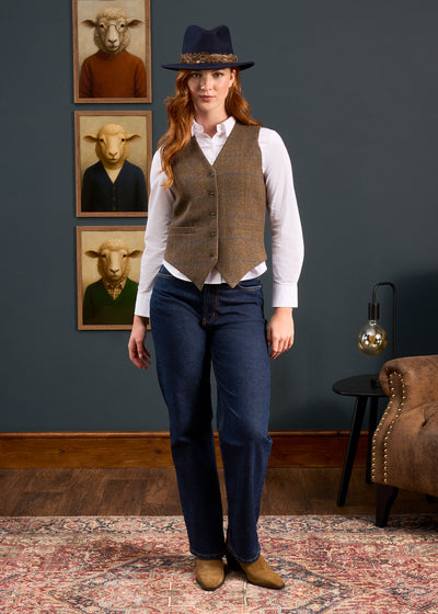 Surrey Ladies Tweed Waistcoat in Seabrook