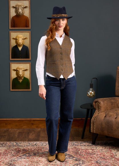Surrey Ladies Tweed Waistcoat in Seabrook