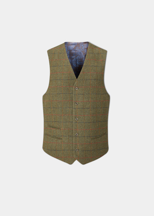 Surrey Men's Tweed Lined Country Waistcoat In Meadow