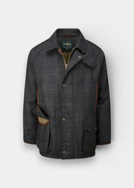 Surrey Men's Tweed Waterproof Coat in Green Check  -  Shooting Fit