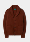 Usworth Men's Shawl Collar Lambswool Jumper In Sienna 