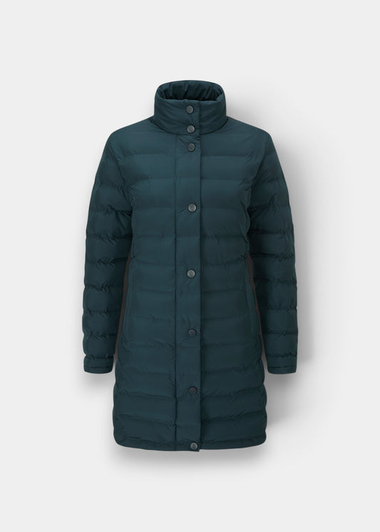 Alan Paine Calsall ladies navy regular fit quilted coat with thermal insulation and high collar