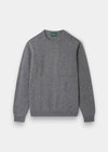 Alan Paine Lenzie men's crew neck jumper in grey mix lambswool with ribbed cuffs and hem in a regular fit.