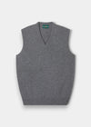 Alan Paine Norfolk men's grey mix lambswool v-neck slipover with a classic fit and ribbed hem