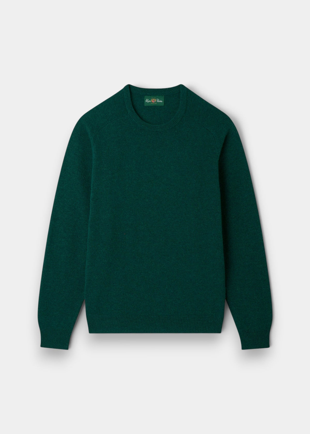 Lenzie Lambswool Crew Neck Jumper in Mallard, regular fit, long sleeves; shown flat on a white background.