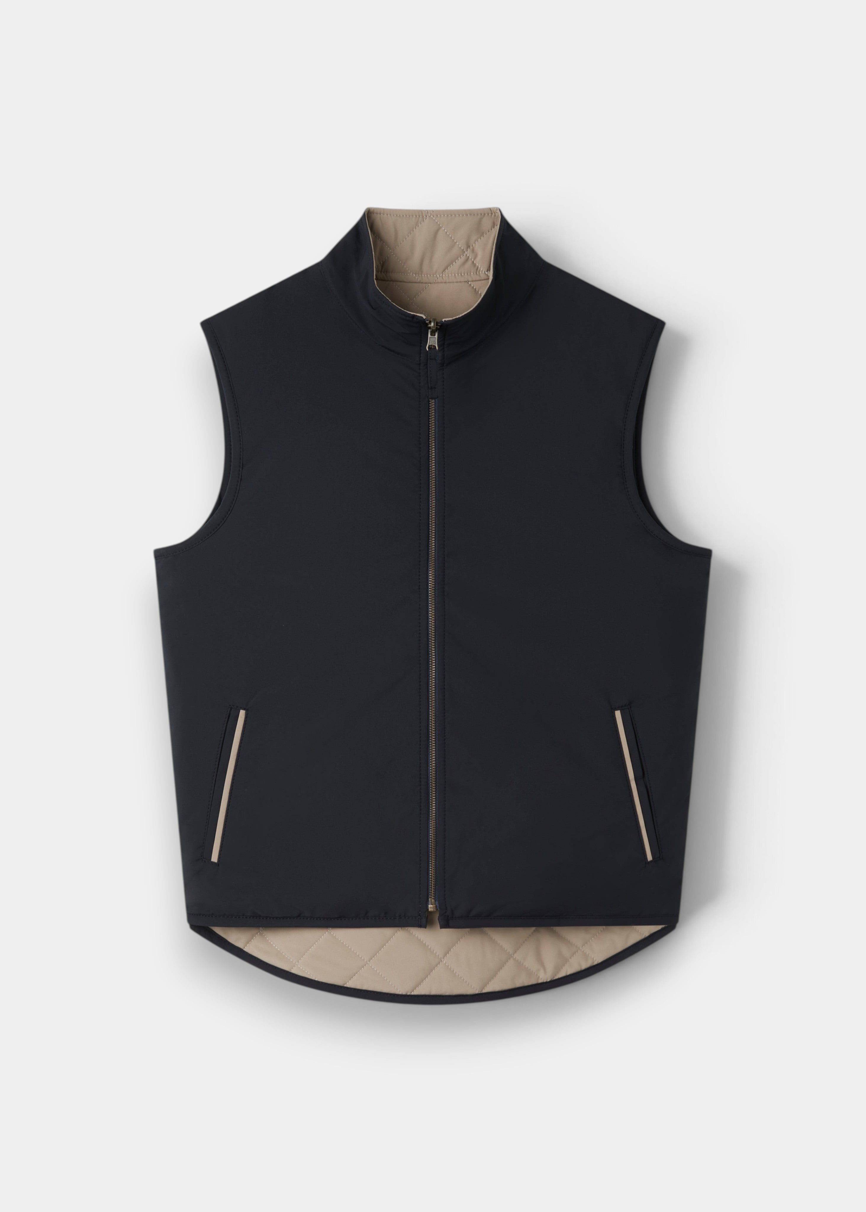 Swifthall Reversible City Gilet In Navy and Beige | AP – Alan Paine