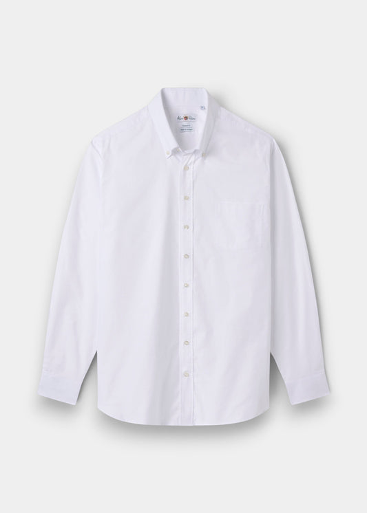 Alan Paine men's regular fit white button-down shirt made from breathable cotton with a chest pocket