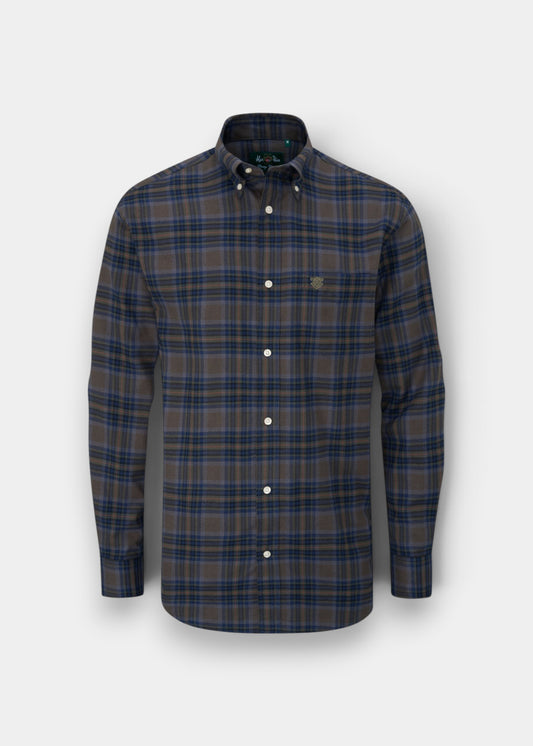 Ilkley Flannel Green Check Shirt - Shooting Fit