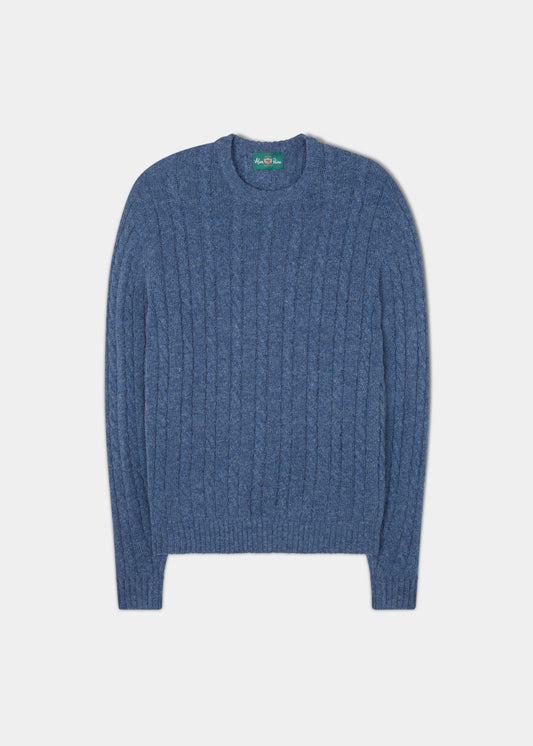 Ashkirk Supersoft Shetland Cable In Denim 