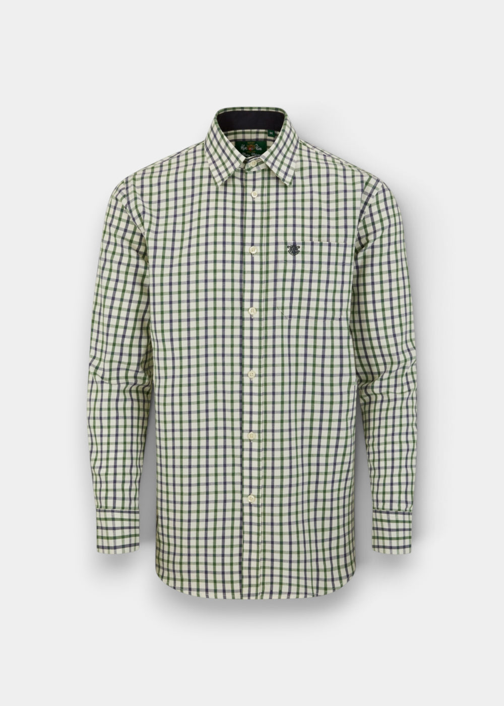 Aylesbury Men's Blue and Green Check Shirt - Regular Fit