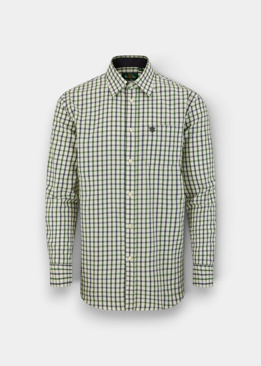 Aylesbury Men's Blue and Green Check Shirt - Regular Fit