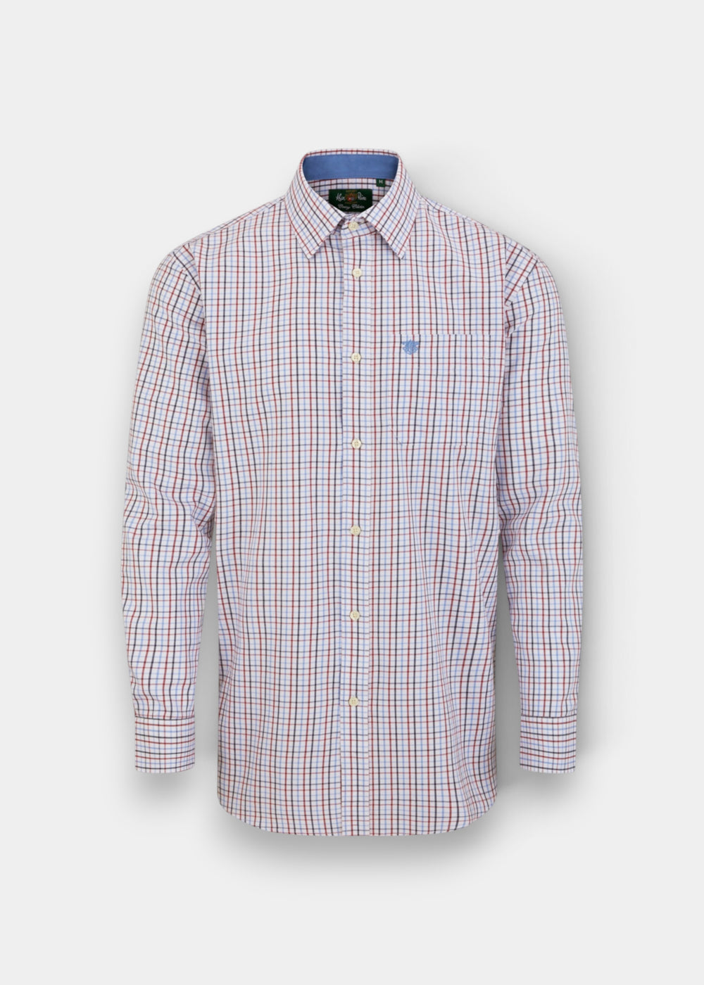 Aylesbury Men's Blue and Red Check Shirt - Regular Fit