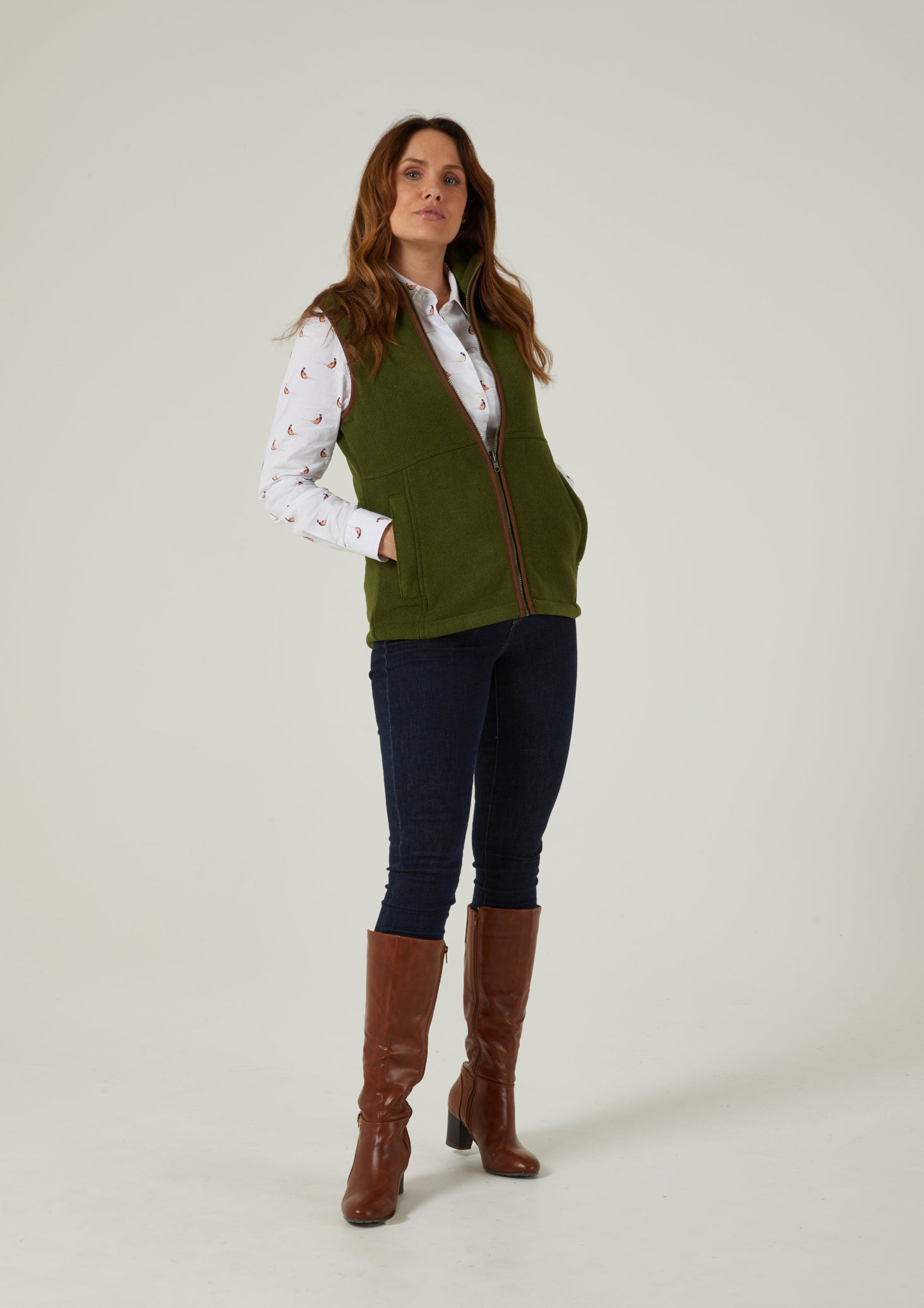 Aylsham Ladies Fleece Gilet In Leaf 