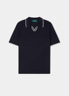Portloe Short Sleeve Open Placket Shirt In Dark Navy