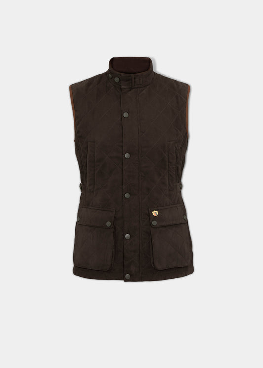 Felwell Quilted Barn Gilet In Olive - Normal Fit