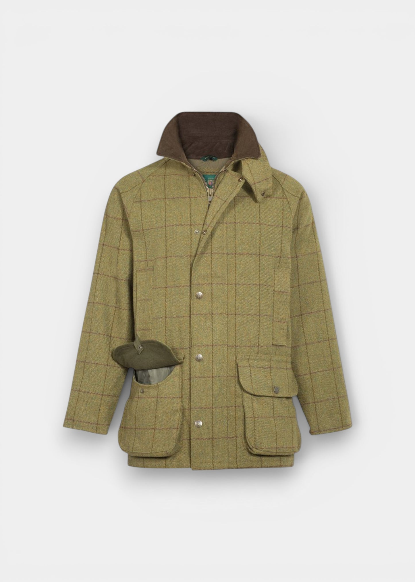 Rutland Children's Tweed Waterproof Coat in Lichen  -  Regular Fit