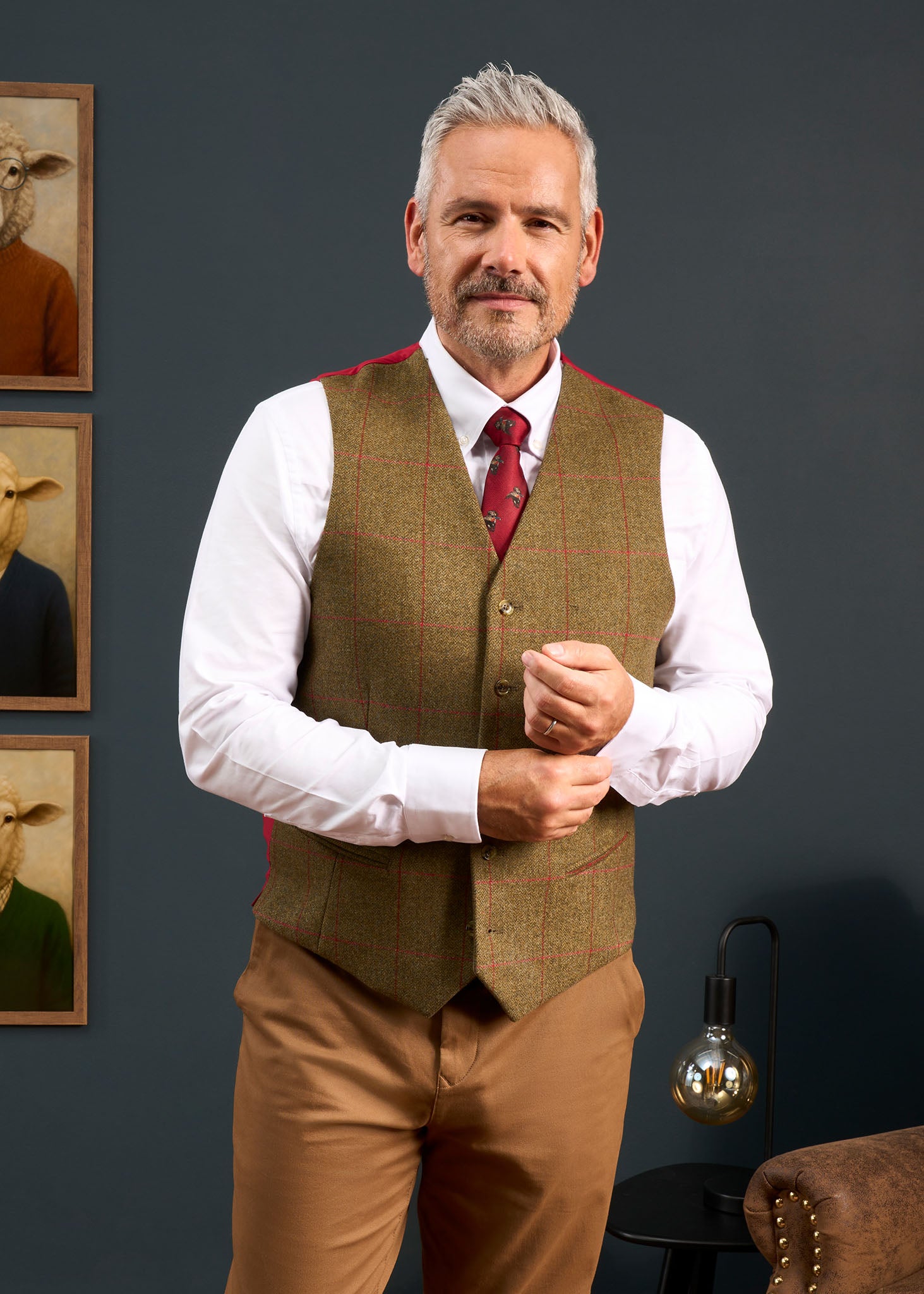 Combrook Men's Lined-Back Waistcoat In Sage – Alan Paine