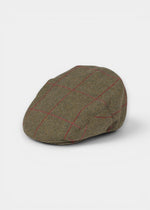 Combrook Men's Tweed Waterproof Flat Cap in Sage  -  Regular Fit