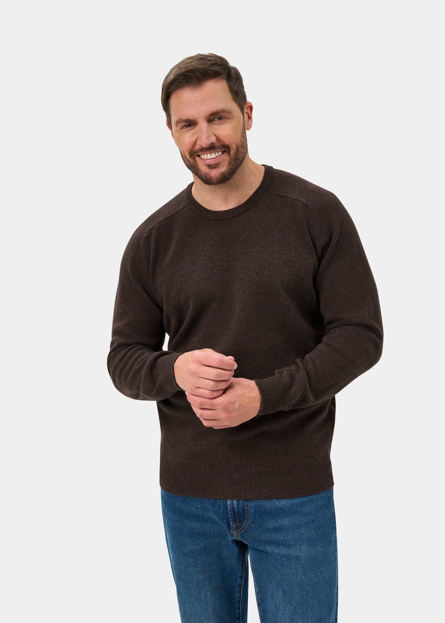 Dorset Men's Lambswool Jumper in Mocha - Classic Fit