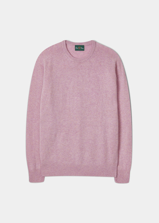 Dorset Men's Lambswool Jumper in Pink Haze
