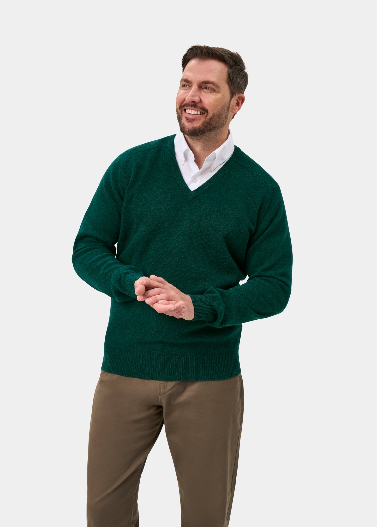 Hampshire Lambswool Jumper in Mallard - Classic Fit