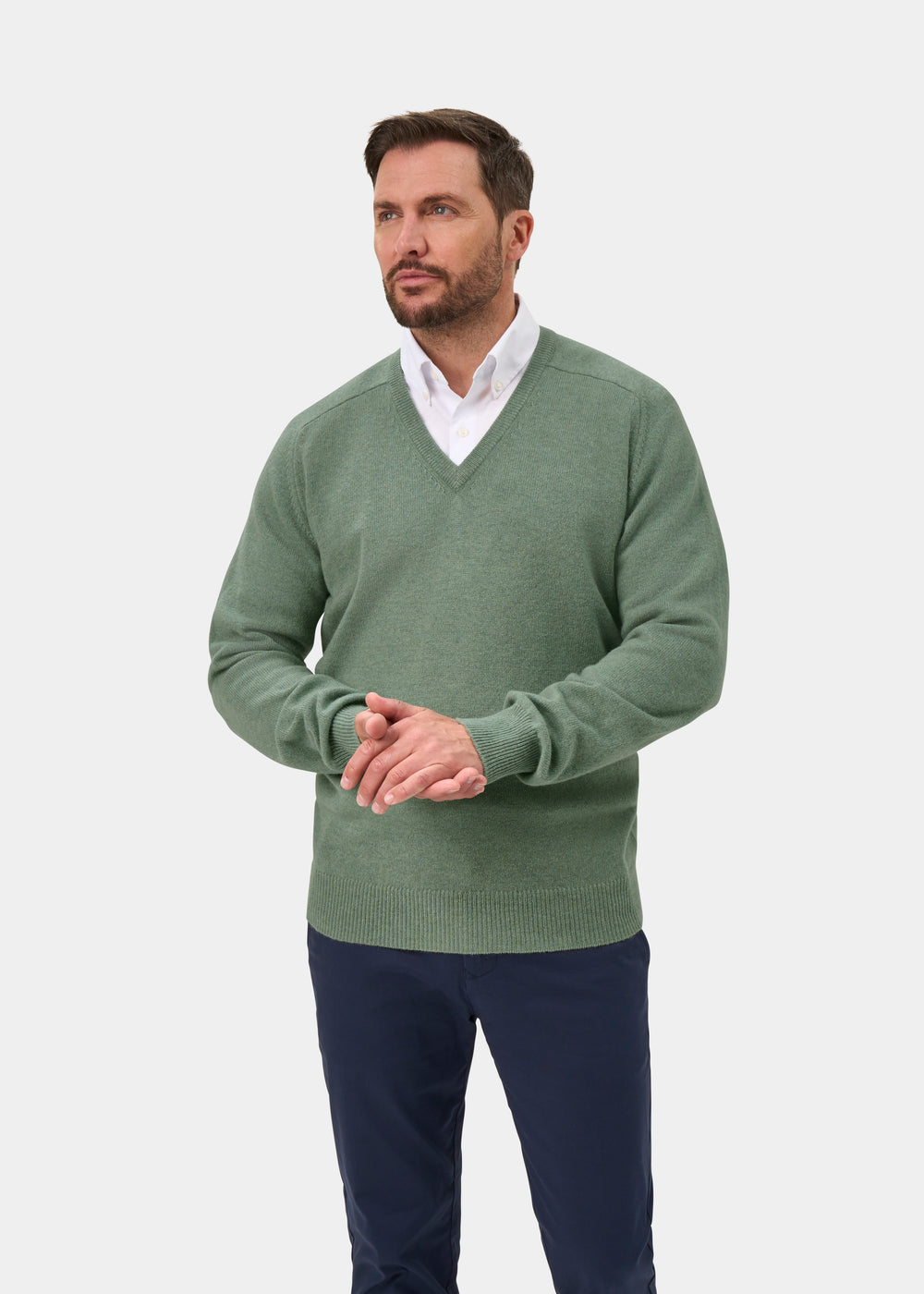 Hampshire Lambswool Jumper in Mojito - Classic Fit