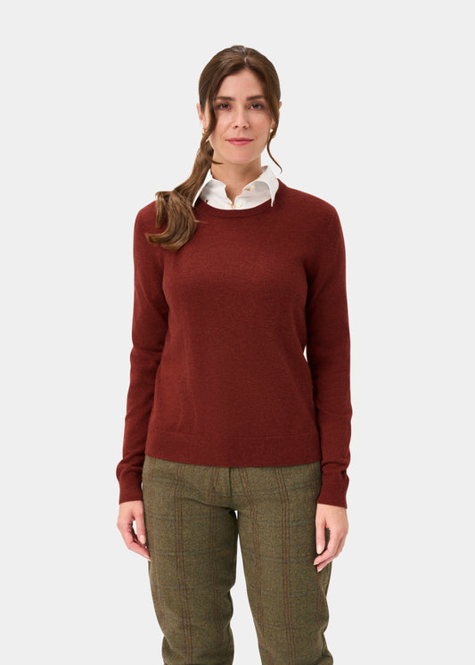 Ivy Wool & Cashmere Crew Neck Jumper In Autumn
