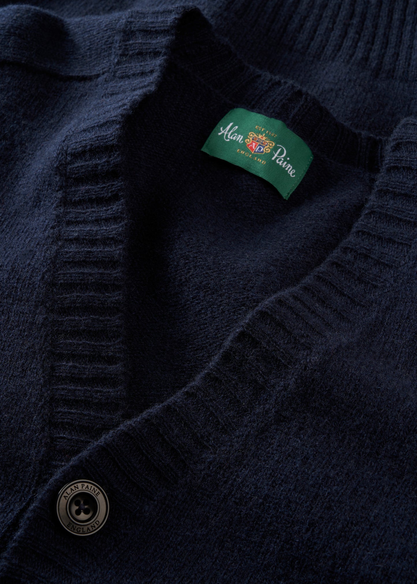 Kinloch Men's Shetland Wool Cardigan in Concord