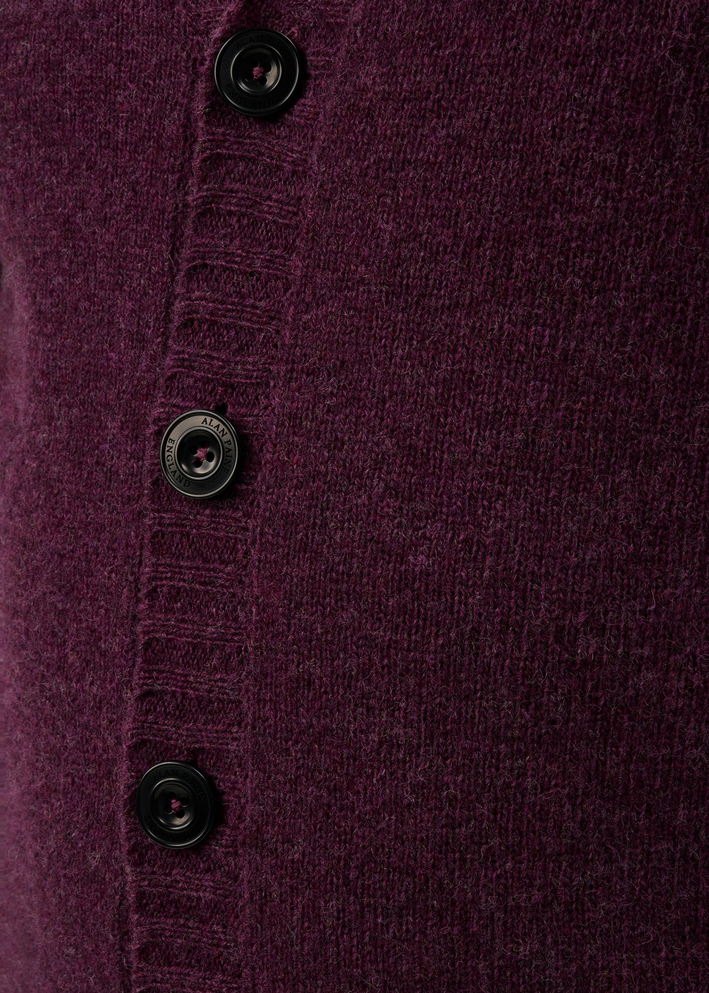 Kinloch Men's Shetland Wool Cardigan in Elderberry