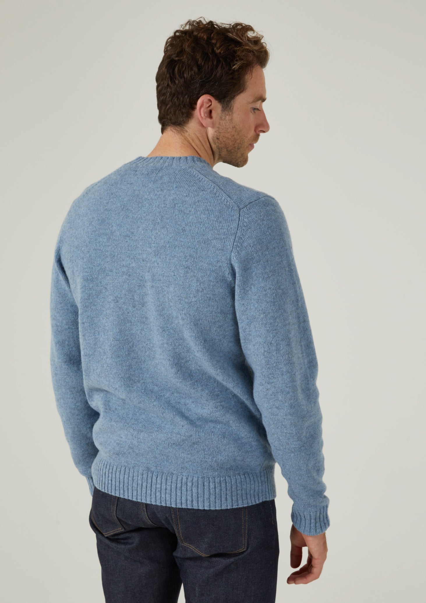 Kinnadie Supersoft Shetland Jumper In Glacier