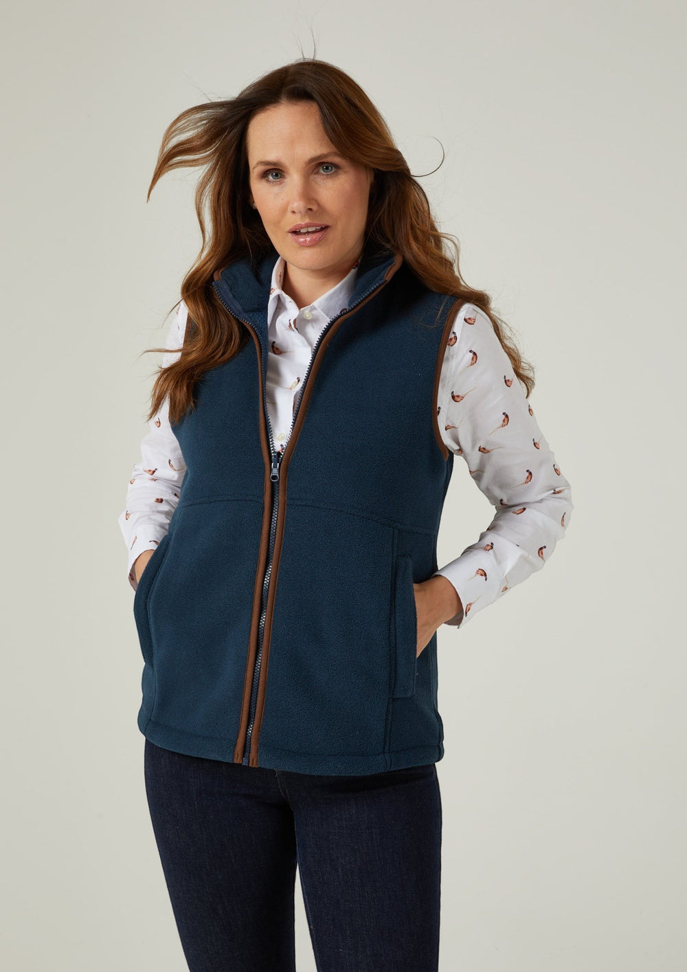Aylsham Ladies Fleece Gilet In Blue Steel