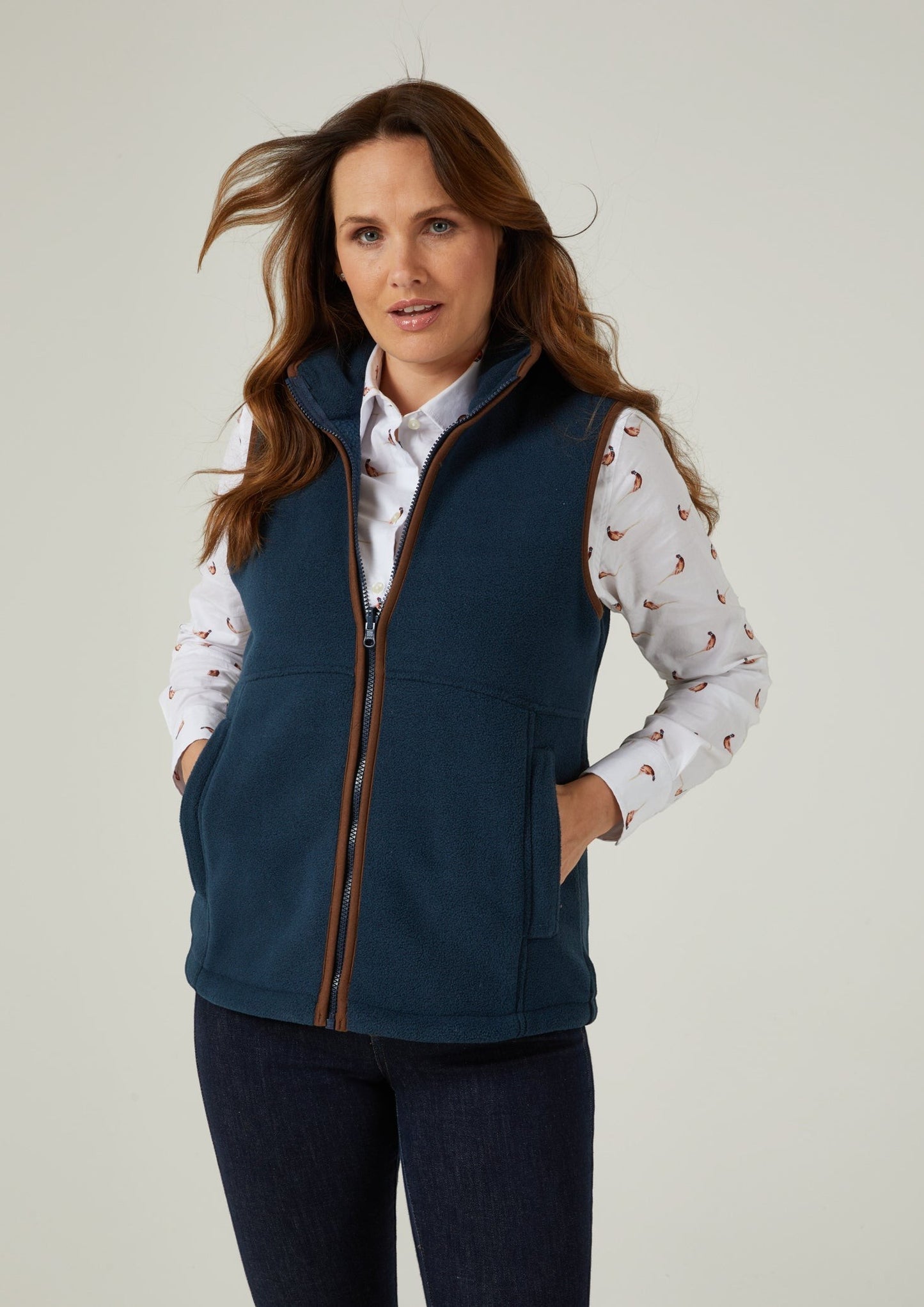 Aylsham Ladies Fleece Gilet In Blue Steel