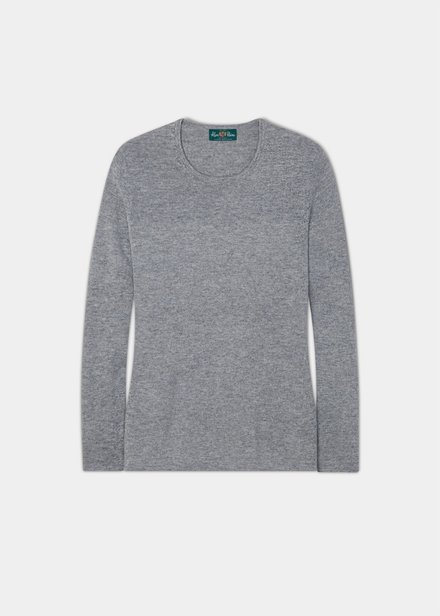 Ladies Geelong Lambswool Crew Neck Jumper In Silver