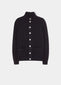 Landford Men's Lambswool Buttoned Jumper In Navy - Regular Fit