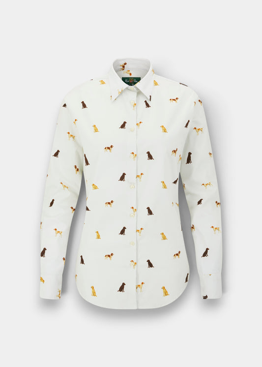 Lawen Ladies Printed Cotton Shirt - Gun Dog Print