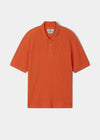 Whitwell Short Sleeve Waffle Stitch Polo In Amber