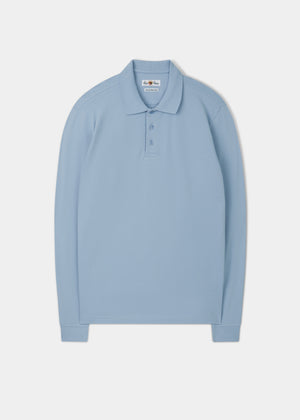 Light blue long sleeve polo sale