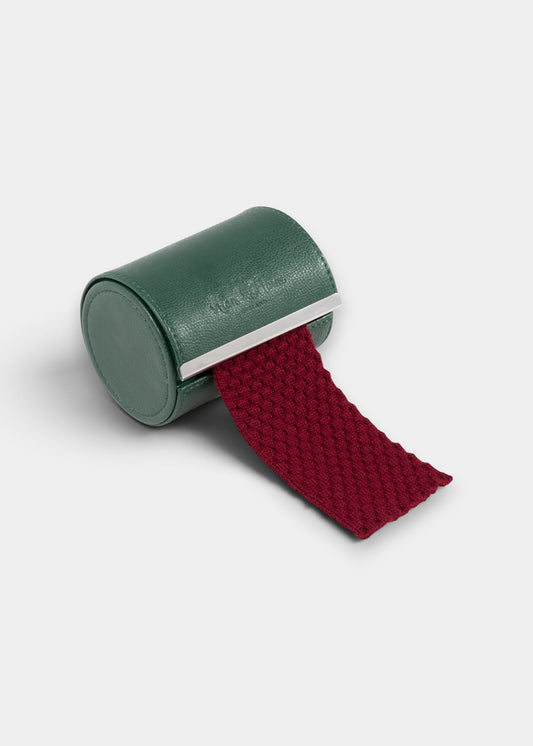 Men's Knitted Wool Tie In Bordeaux
