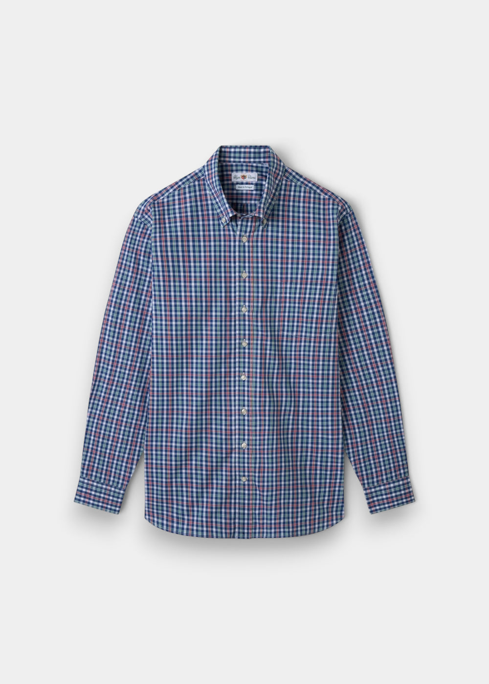 Mirfield Blue and Green Check Cotton Shirt - Classic Fit