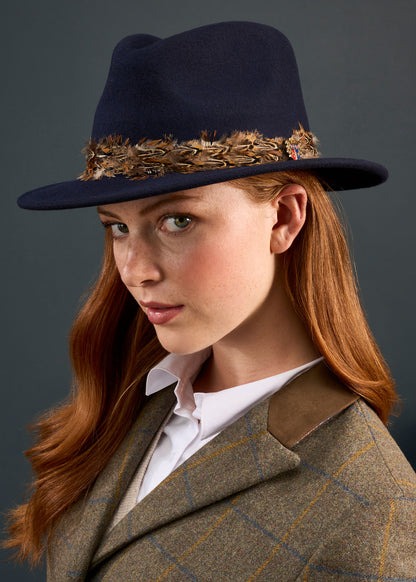 Richmond Ladies Fedora In Navy